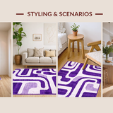 Ultra Soft Area Rug, Non Slip, Stain Resistant, Washable Area Rugs for Living Room, Bedroom, Soft Purple Shaggy Textures(Purple)