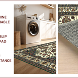 Ultra Soft Area Rug, Non Slip, Stain Resistant, Washable Area Rugs for Living Room, Bedroom, Elegant Vintage Paisley Motif(Beige)