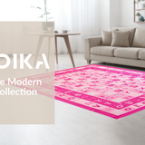 Ultra Soft Area Rug, Non Slip, Stain Resistant, Washable Area Rugs for Living Room, Bedroom, Joyful Pink Alphabetic Cozy Area(Pink)