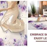 Ultra Soft Area Rug, Non Slip, Stain Resistant, Washable Area Rugs for Living Room, Bedroom, Whimsical Floral Brushstroke Creation(Purple)