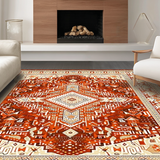 Ultra Soft Area Rug, Non Slip, Stain Resistant, Washable Area Rugs for Living Room, Bedroom, Chic Warm-Hued Decorative Style(Orange)