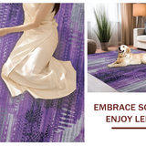 Ultra Soft Area Rug, Non Slip, Stain Resistant, Washable Area Rugs for Living Room, Bedroom, Modern Psychedelic Color Burst(Purple)