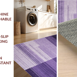 Ultra Soft Area Rug, Non Slip, Stain Resistant, Washable Area Rugs for Living Room, Bedroom, Floral Gray Purple Contrast(Purple)