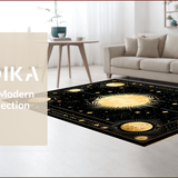 Ultra Soft Area Rug, Non Slip, Stain Resistant, Washable Area Rugs for Living Room, Bedroom, Enchanting Dark Starscape Aesthetic(Black)