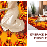 Ultra Soft Area Rug, Non Slip, Stain Resistant, Washable Area Rugs for Living Room, Bedroom, Lively Lava Stream Concept(Orange)