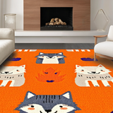 Ultra Soft Area Rug, Non Slip, Stain Resistant, Washable Area Rugs for Living Room, Bedroom, Cheerful Nature Inspired Decor(Orange)