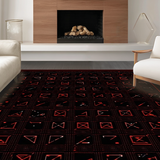 Ultra Soft Area Rug, Non Slip, Stain Resistant, Washable Area Rugs for Living Room, Bedroom, Striking Y2K Patterned Soft Decor(Red)