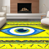 Ultra Soft Area Rug, Non Slip, Stain Resistant, Washable Area Rugs for Living Room, Bedroom, Elegant Colorful Medallion Style(Yellow)