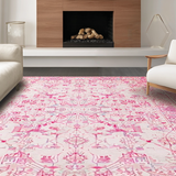 Ultra Soft Area Rug, Non Slip, Stain Resistant, Washable Area Rugs for Living Room, Bedroom, Meditation Rug, Pink Ribbon Retreat(Pink)