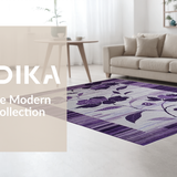 Ultra Soft Area Rug, Non Slip, Stain Resistant, Washable Area Rugs for Living Room, Bedroom, Elegant Modern Abstract Palette(Purple)