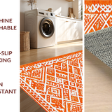 Ultra Soft Area Rug, Non Slip, Stain Resistant, Washable Area Rugs for Living Room, Bedroom, Stylish Abstract Orange Arrangement(Orange)