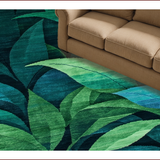 Ultra Soft Area Rug, Non Slip, Stain Resistant, Washable Area Rugs for Living Room, Bedroom, Tropical Plant-Inspired Washable Bathroom Floor Mat(Green)
