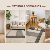 Ultra Soft Area Rug, Non Slip, Stain Resistant, Washable Area Rugs for Living Room, Bedroom, Artful Rustic Streaked Composition(Beige)