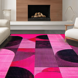 Ultra Soft Area Rug, Non Slip, Stain Resistant, Washable Area Rugs for Living Room, Bedroom, Stylish Graphic Wild Animal Motif(Pink)