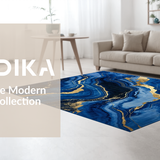Ultra Soft Area Rug, Non Slip, Stain Resistant, Washable Area Rugs for Living Room, Bedroom, Elegant Blue Marble Aesthetic(Blue)