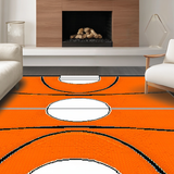 Ultra Soft Area Rug, Non Slip, Stain Resistant, Washable Area Rugs for Living Room, Bedroom, Contemporary Circular Sports Aesthetic(Orange)