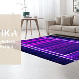 Ultra Soft Area Rug, Non Slip, Stain Resistant, Washable Area Rugs for Living Room, Bedroom, Bright Iridescent Kaleidoscopic Pattern(Purple)