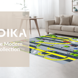 Ultra Soft Area Rug, Non Slip, Stain Resistant, Washable Area Rugs for Living Room, Bedroom, Educational City Life Journey Mat(Yellow)
