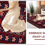 Ultra Soft Area Rug, Non Slip, Stain Resistant, Washable Area Rugs for Living Room, Bedroom, Red Blue Pentagram Kitchen Absorbent Mat(Red)