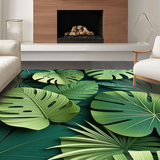 Artistic Lush Green Leaf Arrangement(Green)