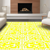 Ultra Soft Area Rug, Non Slip, Stain Resistant, Washable Area Rugs for Living Room, Bedroom, Vibrant Lattice Design Statement(Yellow)