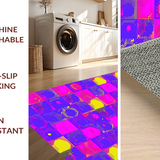 Ultra Soft Area Rug, Non Slip, Stain Resistant, Washable Area Rugs for Living Room, Bedroom, Cheerful Color Splash Symmetry(Purple)