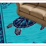 Ultra Soft Area Rug, Non Slip, Stain Resistant, Washable Area Rugs for Living Room, Bedroom, Nautical Teal Oceanic Swirls(Blue)