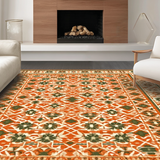 Ultra Soft Area Rug, Non Slip, Stain Resistant, Washable Area Rugs for Living Room, Bedroom, Bold Abstract Expressionist Theme(Orange)