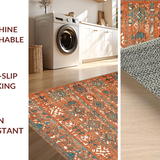 Ultra Soft Area Rug, Non Slip, Stain Resistant, Washable Area Rugs for Living Room, Bedroom, Unique Colorful Geometric Arrangement(Orange)
