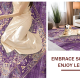 Ultra Soft Area Rug, Non Slip, Stain Resistant, Washable Area Rugs for Living Room, Bedroom, Transitional Luxe Patterned Charm(Purple)