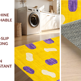 Ultra Soft Area Rug, Non Slip, Stain Resistant, Washable Area Rugs for Living Room, Bedroom, Eclectic Soft Shaggy Visual(Yellow)