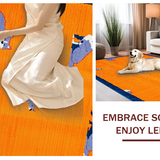 Ultra Soft Area Rug, Non Slip, Stain Resistant, Washable Area Rugs for Living Room, Bedroom, Brightly Colored Animal Fantasy Art(Orange)