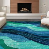 Ultra Soft Area Rug, Non Slip, Stain Resistant, Washable Area Rugs for Living Room, Bedroom, Artistic Octopus Tentacle Patterned Rug for Unique Indoor Spaces(Blue)
