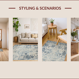 Ultra Soft Area Rug, Non Slip, Stain Resistant, Washable Area Rugs for Living Room, Bedroom, Contemporary Soft Monochrome Pattern(Blue)