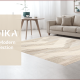 Ultra Soft Area Rug, Non Slip, Stain Resistant, Washable Area Rugs for Living Room, Bedroom, Contemporary Striped Earthy Elegance(Beige)