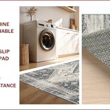 Ultra Soft Area Rug, Non Slip, Stain Resistant, Washable Area Rugs for Living Room, Bedroom, Contemporary Distressed Textured Design(Gray)