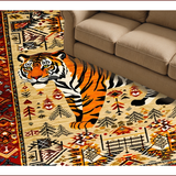 Ultra Soft Area Rug, Non Slip, Stain Resistant, Washable Area Rugs for Living Room, Bedroom, Vintage Boho Non-Slip Animal Print Rug(Yellow)