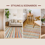 Ultra Soft Area Rug, Non Slip, Stain Resistant, Washable Area Rugs for Living Room, Bedroom, Vibrant Eclectic Boho Patterned Accent(Yellow)