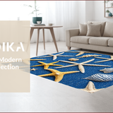 Ultra Soft Area Rug, Non Slip, Stain Resistant, Washable Area Rugs for Living Room, Bedroom, Vibrant Ocean Bedroom Non-Shedding Area Rug(Blue)