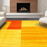 Ultra Soft Area Rug, Non Slip, Stain Resistant, Washable Area Rugs for Living Room, Bedroom, Bold Geometric Tiled Composition(Yellow)