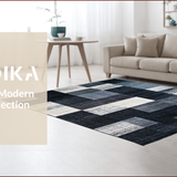 Distressed Geometric Floor Accent(Black)