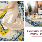 Ultra Soft Area Rug, Non Slip, Stain Resistant, Washable Area Rugs for Living Room, Bedroom, Chic Transitional Color Block Design(Blue)