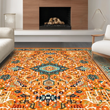 Ultra Soft Area Rug, Non Slip, Stain Resistant, Washable Area Rugs for Living Room, Bedroom, Chic Modern Striped Pattern(Orange)