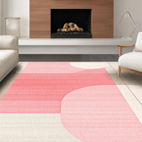 Ultra Soft Area Rug, Non Slip, Stain Resistant, Washable Area Rugs for Living Room, Bedroom, Graceful Contemporary Patterned Flow(Pink)