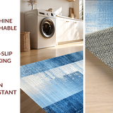 Ultra Soft Area Rug, Non Slip, Stain Resistant, Washable Area Rugs for Living Room, Bedroom, Aquatic Ombre, Gradient Wash, Modern Art(Blue)