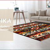 Ultra Soft Area Rug, Non Slip, Stain Resistant, Washable Area Rugs for Living Room, Bedroom, Southwest Tribal Living Room Rug in Warm Rust Tones(Red)