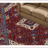 Ultra Soft Area Rug, Non Slip, Stain Resistant, Washable Area Rugs for Living Room, Bedroom, Vintage Floral Elegance(Red)
