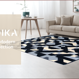 Ultra Soft Area Rug, Non Slip, Stain Resistant, Washable Area Rugs for Living Room, Bedroom, Neutral Abstract Grey Dining Room Non-Slip Area Carpet(Black)