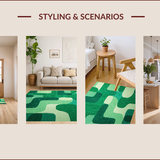 Ultra Soft Area Rug, Non Slip, Stain Resistant, Washable Area Rugs for Living Room, Bedroom, Modern Playful Washable Nursery Accent Rug(Green)