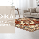 Ultra Soft Area Rug, Non Slip, Stain Resistant, Washable Area Rugs for Living Room, Bedroom, Warm Toned Medallion Aesthetic(Brown)